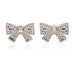 Rare! Alessandra Rich crystals bow clip on earrings